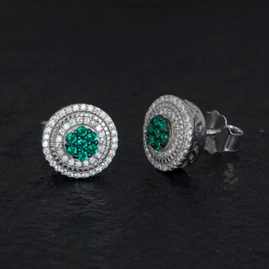 천연 에메랄드 귀걸이